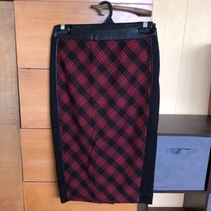 Ladies Black & Red Pencil The Limited Pencil Skirt